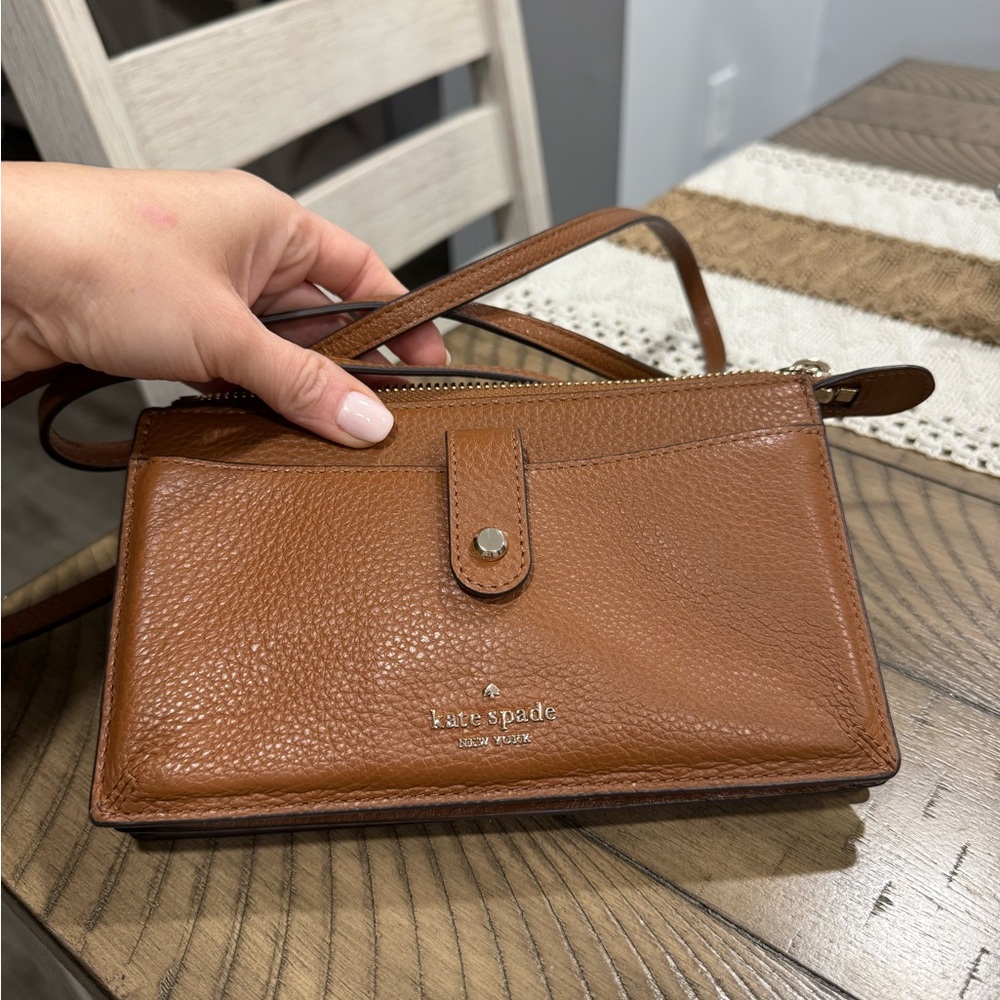 Kate Spade Tan Leather Crossbody Wallet